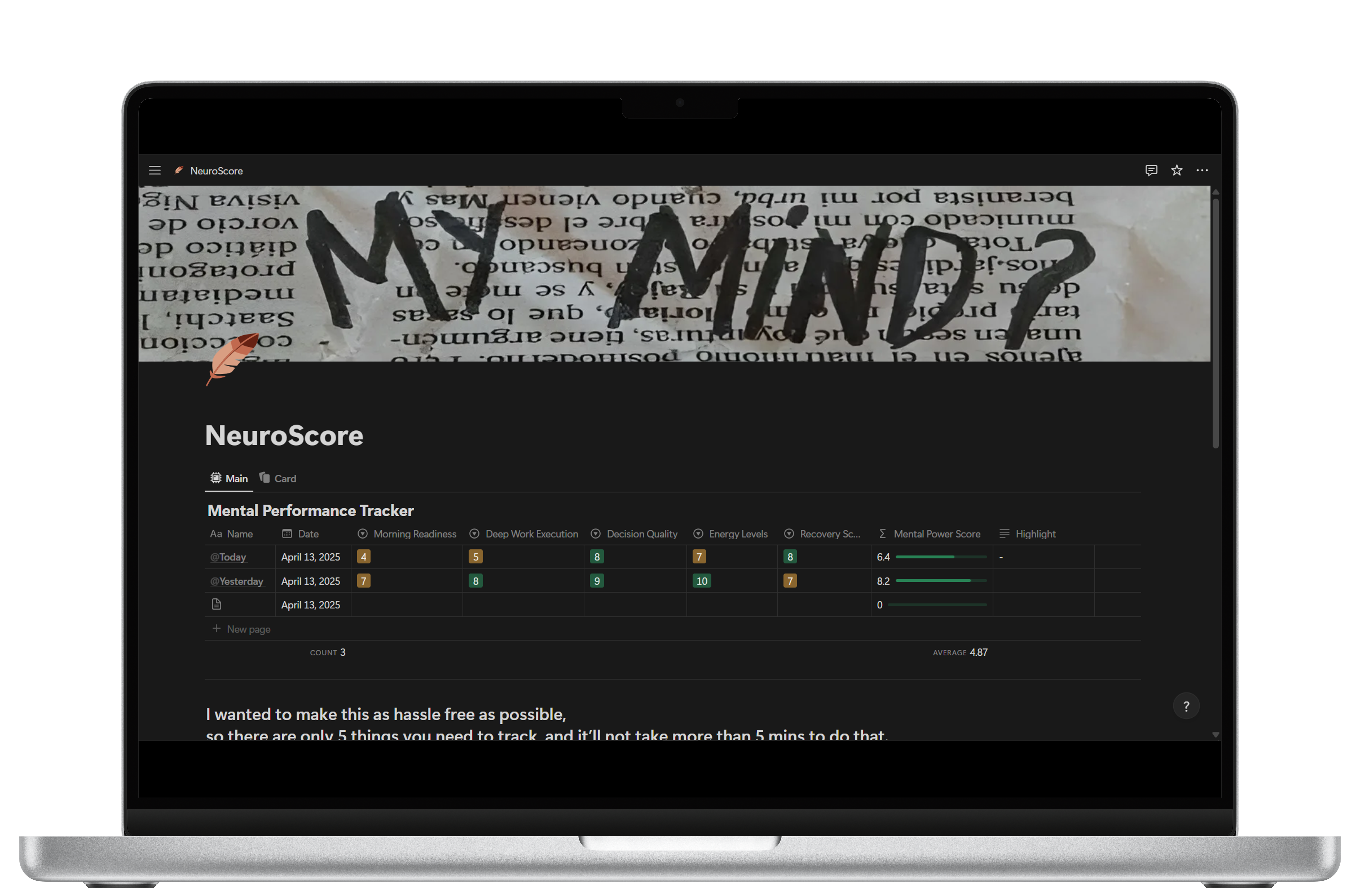 NeuroScore Notion Template